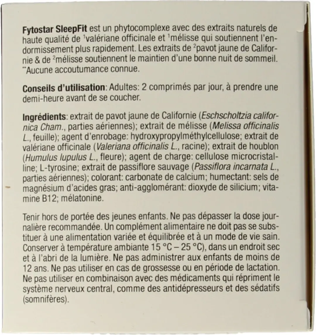 Fytostar SleepFit Melatonine 60mg - 60 Capsules