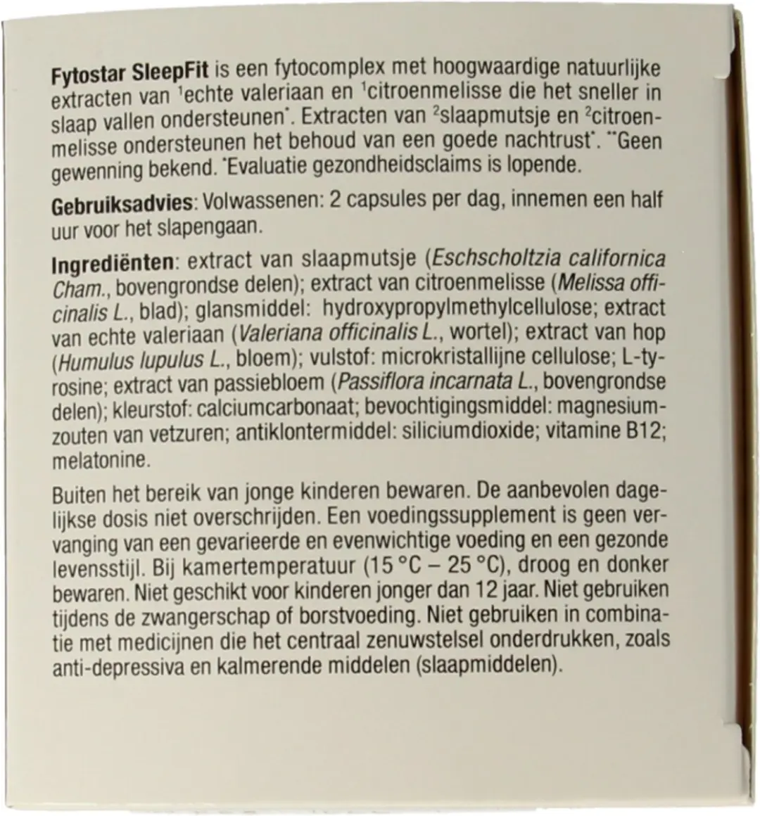 Fytostar SleepFit Melatonine 60mg - 60 Capsules