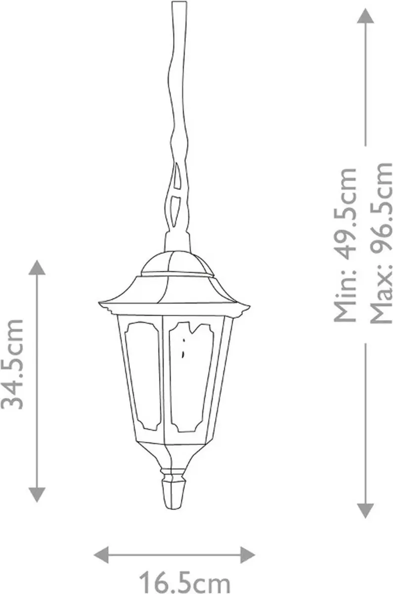 Elstead LED Buiten Hanglamp Parish Mini E27 60W - IP44 - Dimbaar - Zwart