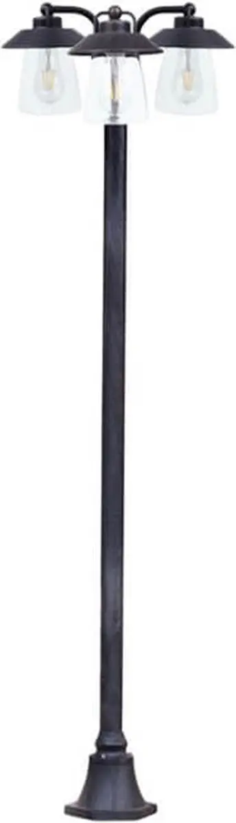 Lutec Cate Driekoppige Sokkellamp E27 - Mat Roest