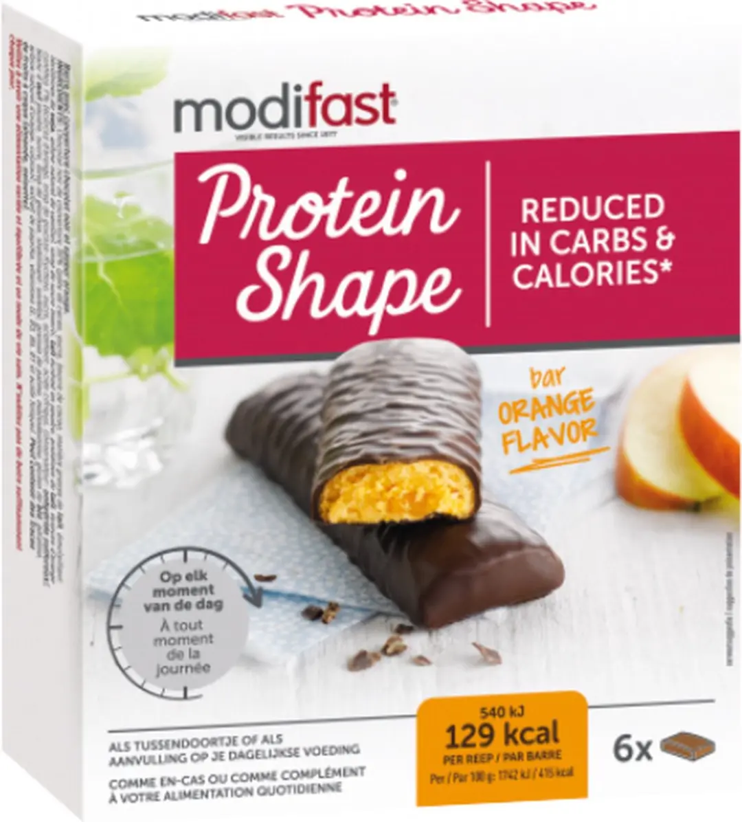 Modifast Protein Shape Reep - 6x31g - Pure Chocolade/Sinaasappel