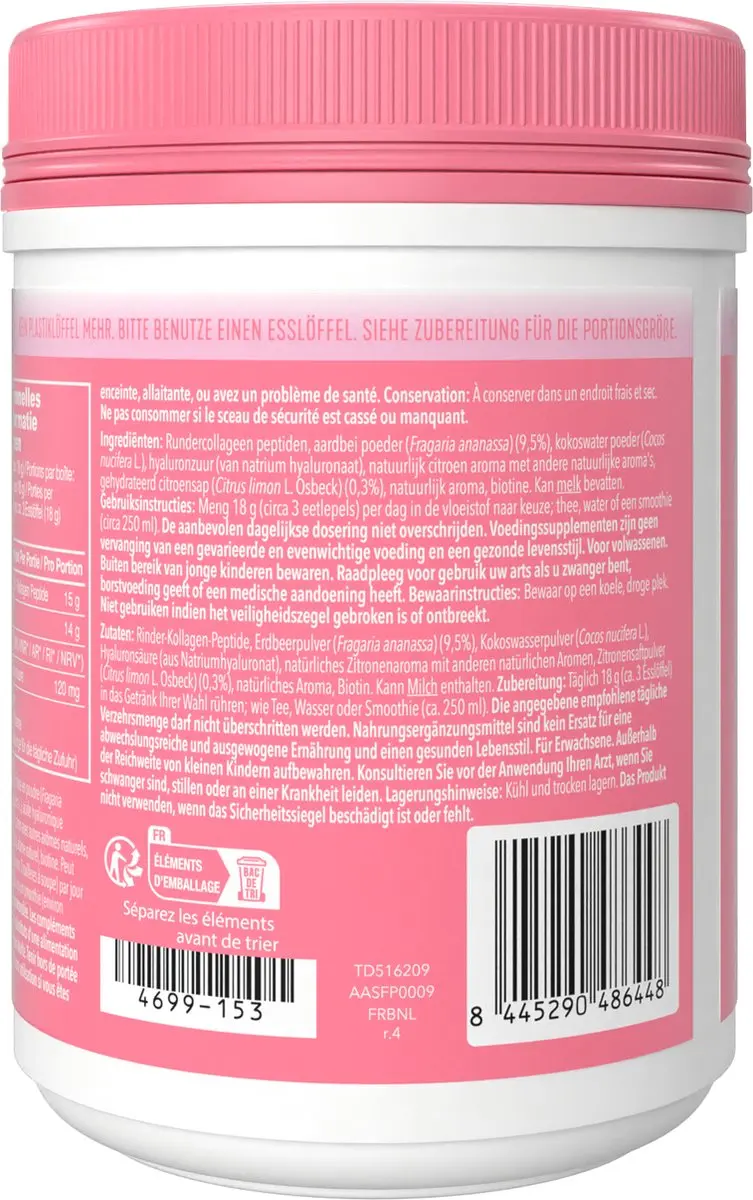 Vital Proteins Beauty Collageen Peptiden 271g - Aardbei-Citroen