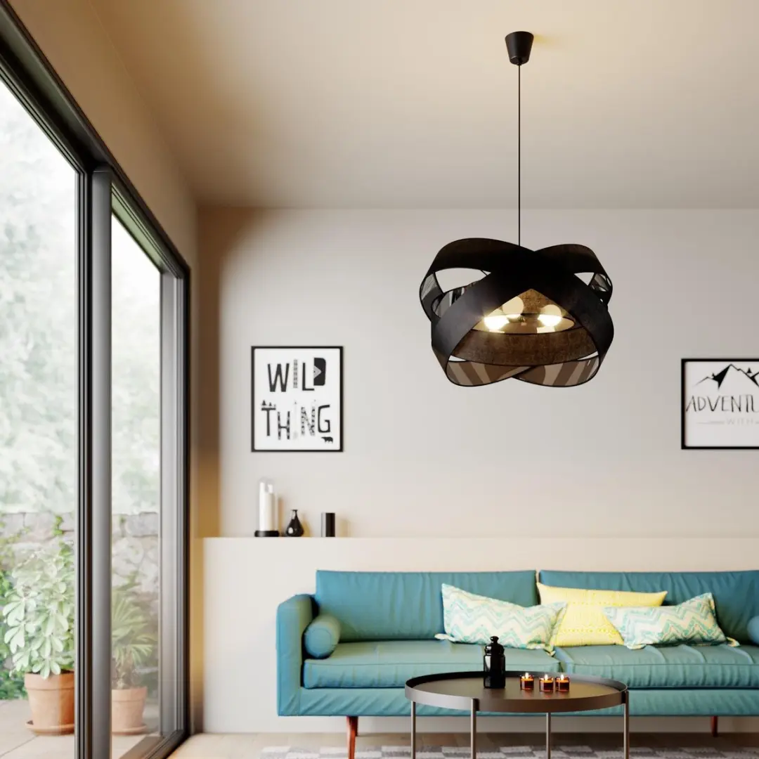Lindby Hanglamp 3-lichts E27 - Zwart