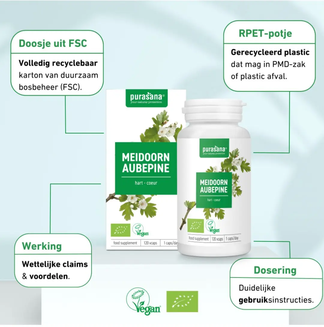 Purasana Bio Meidoorn 355mg - 120 Vcaps