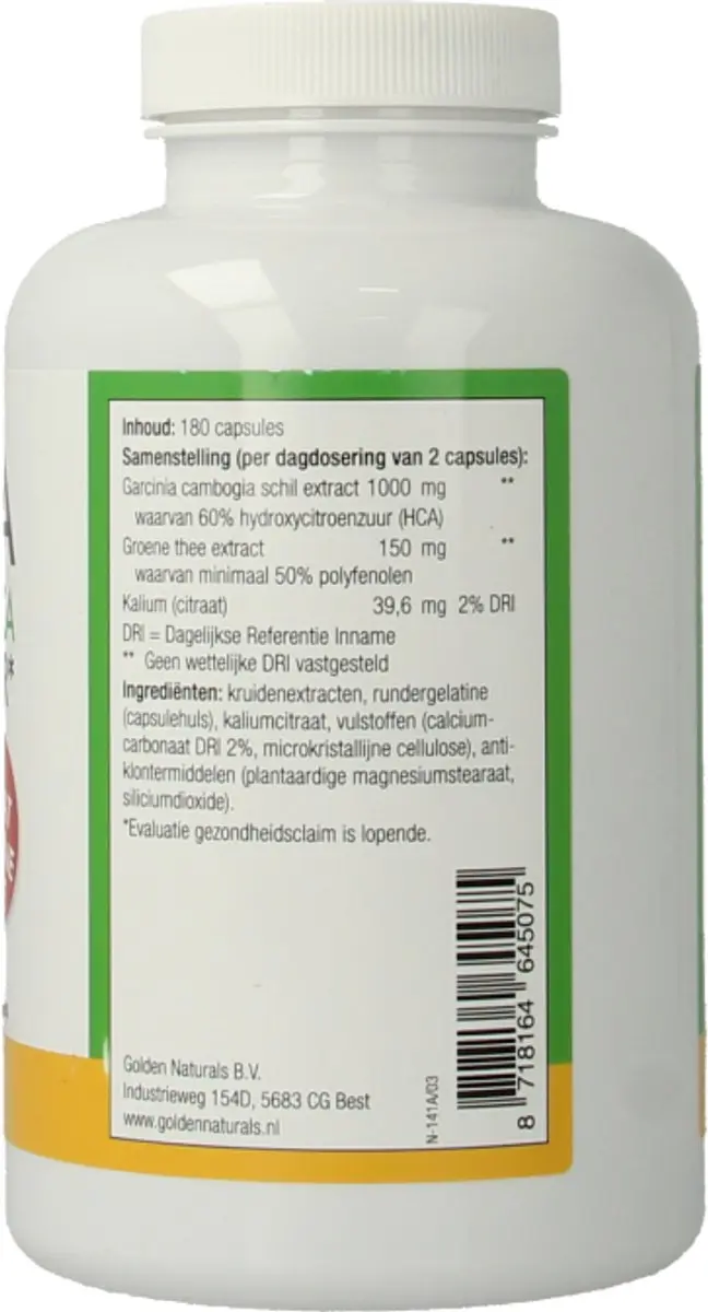 Natusor Garcinia Cambogia 60% HCA Vetverbrander - 180 Capsules