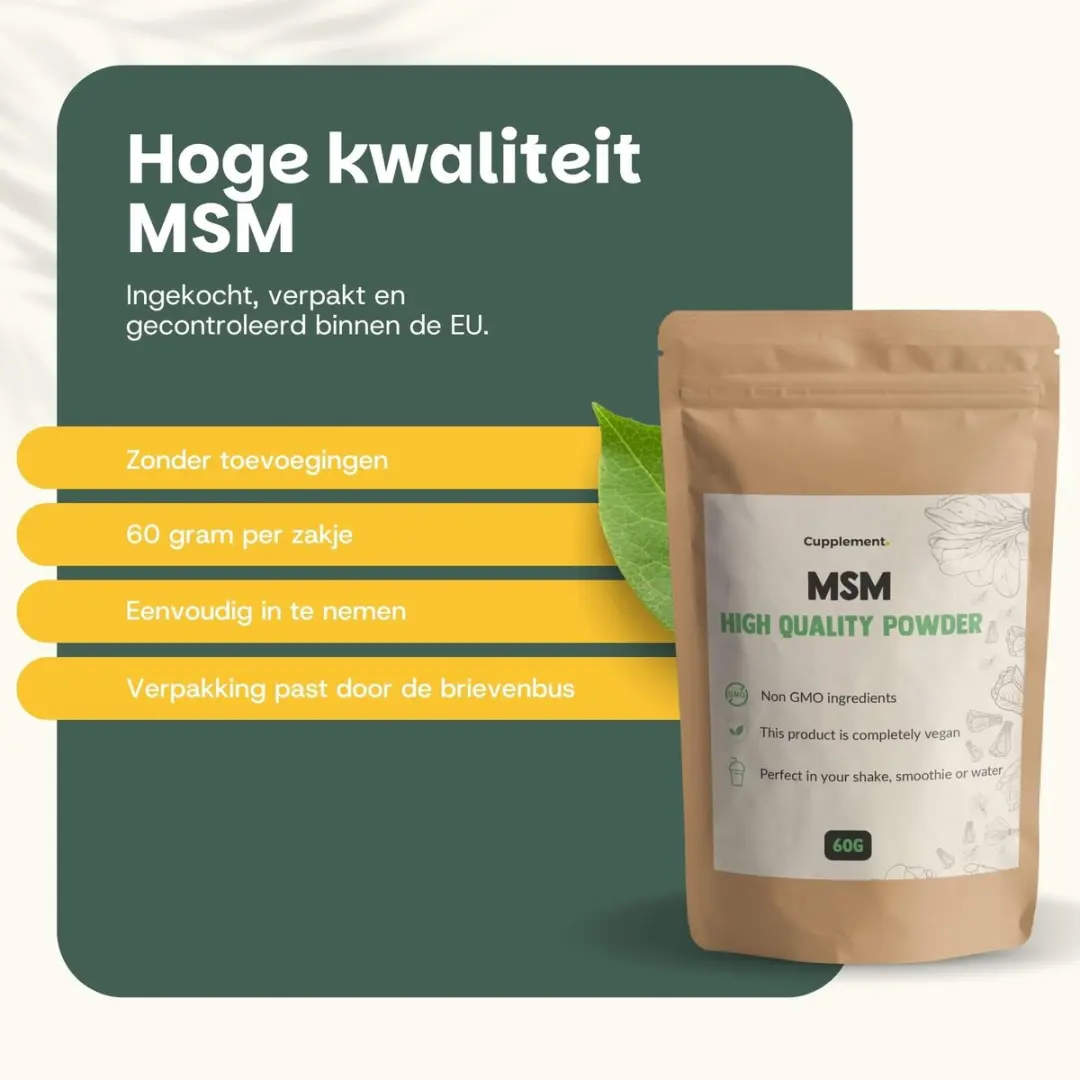 Cupplement Pure MSM Poeder 60g - Huid & Haar