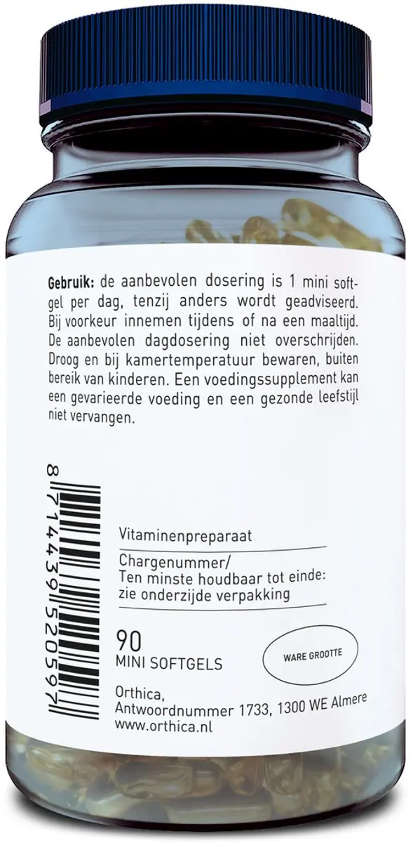 Orthica E-200 Vitamine E 90 Mini Softgels