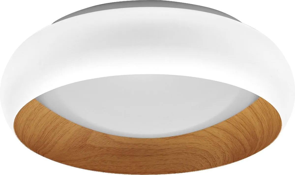 LEDVANCE Orbis Livia Plafondlamp 16W 750lm 3000K - Wit/Houtdecor