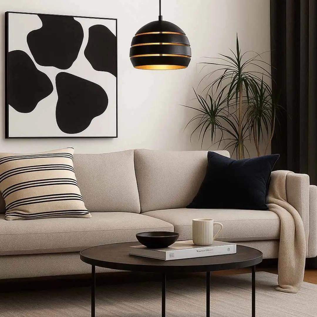 Freelight Hanglamp Djarin Ø28cm - Zwart/Goud