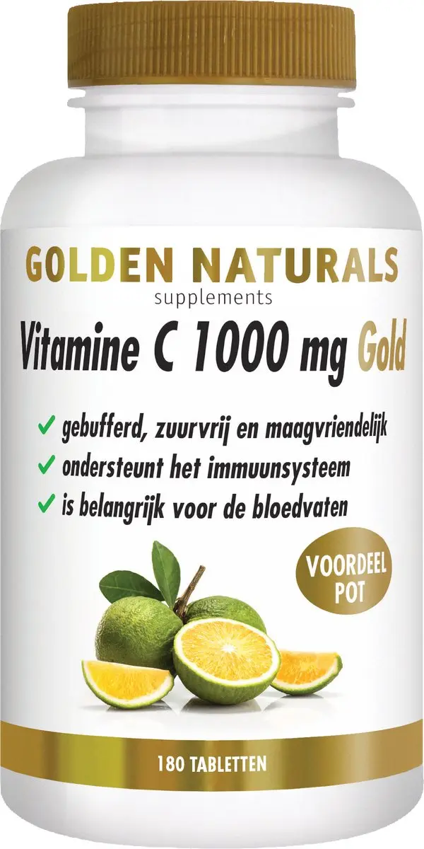 Golden Naturals Vitamine C 1000mg Gold 180 Veganistische Tabletten