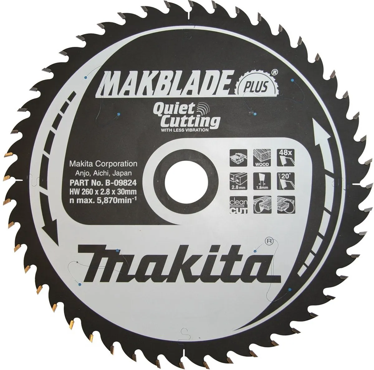 Makita Makblade-Plus Zaagblad Hout Ø300mm 100T - B-08850 - afbeelding 2 van 2