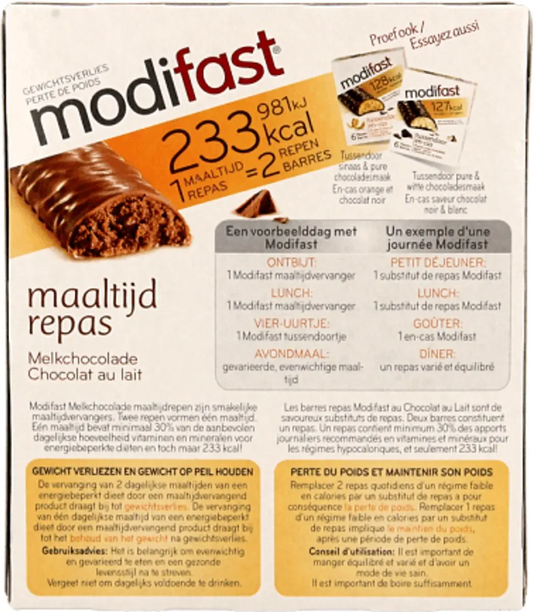 Modifast Lunchreep Chocolade - 6 Stuks