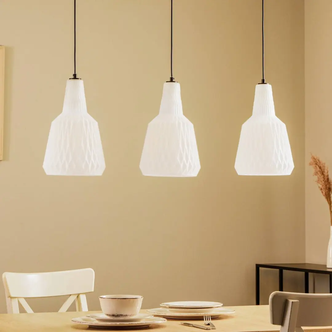Lindby Hanglamp 3-lichts - Opaal Glas Metaal