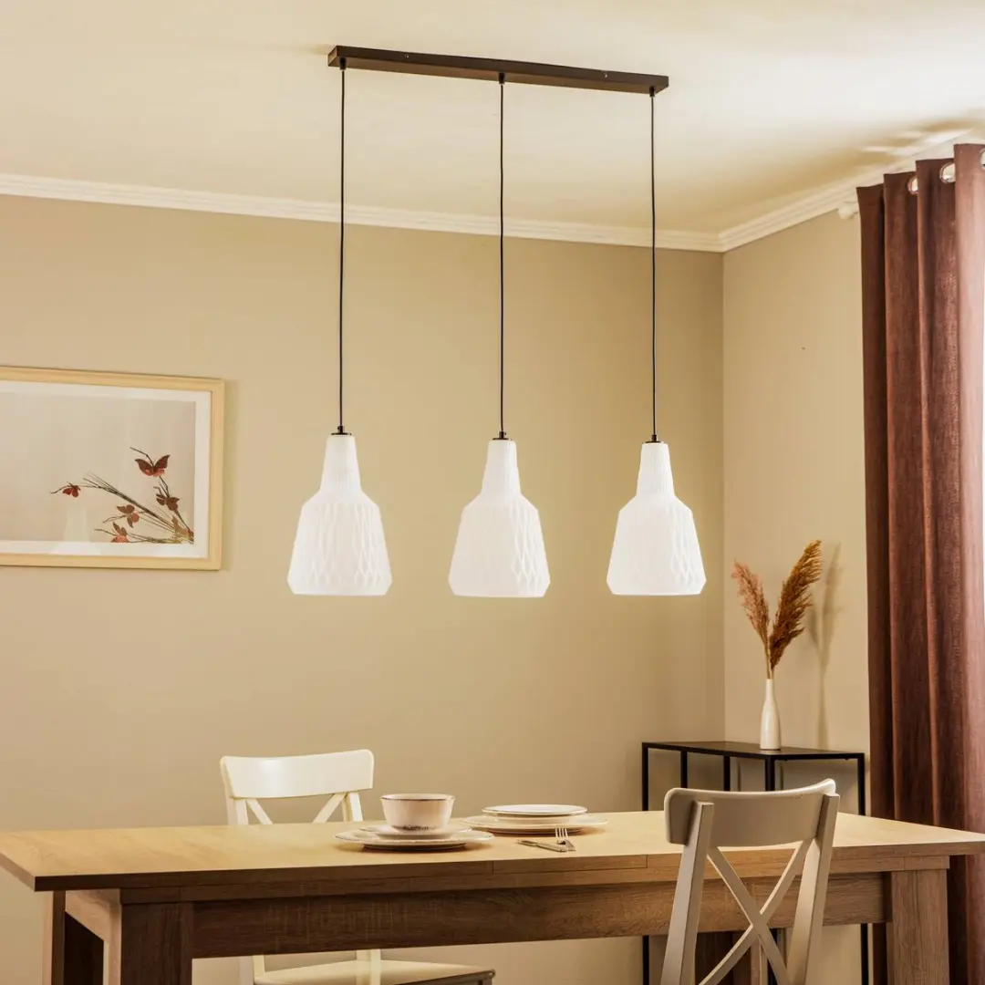 Lindby Hanglamp 3-lichts - Opaal Glas Metaal
