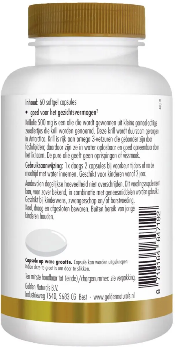 Golden Naturals Krillolie 500mg - 60 Softgels