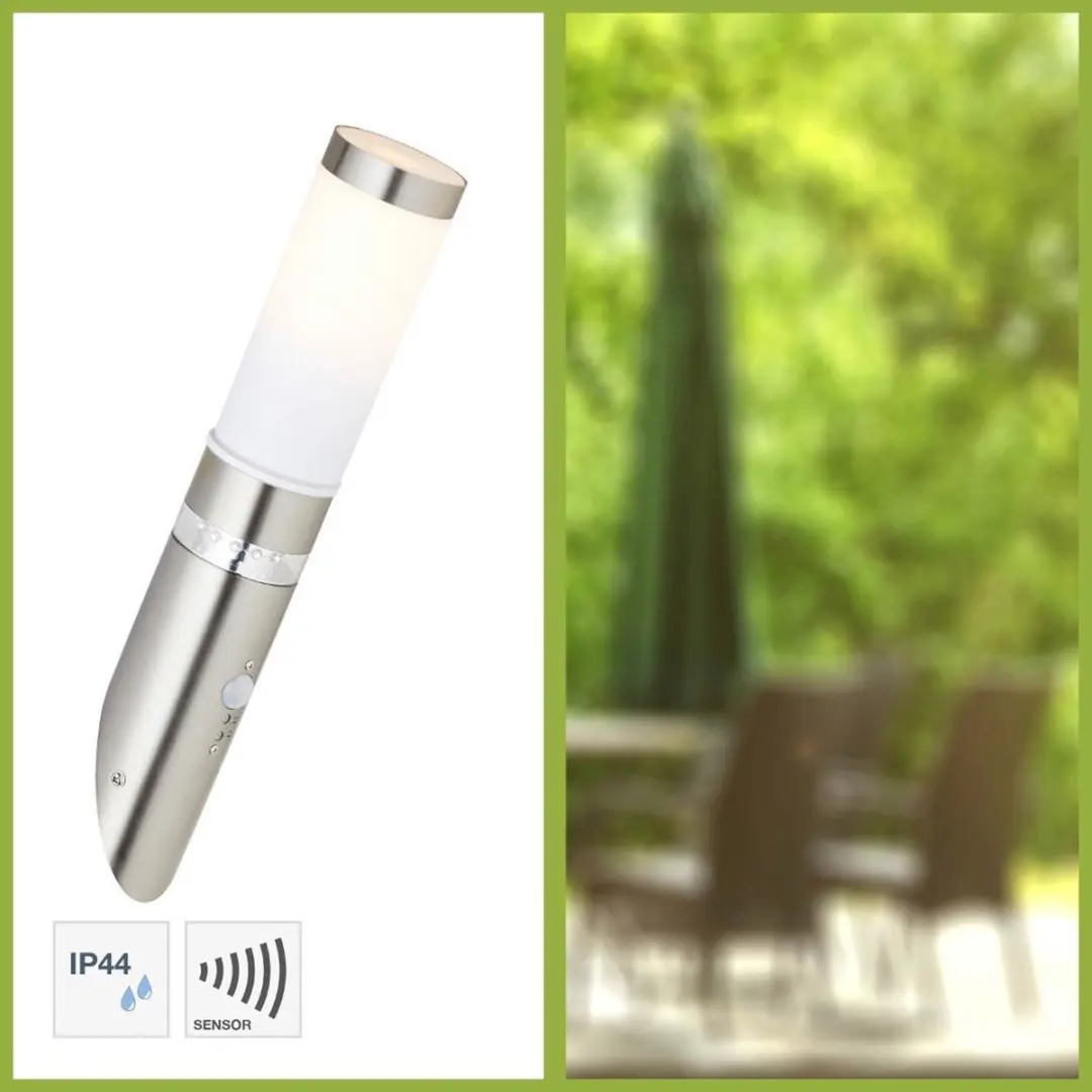 Brilliant BOLE Buiten Wandlamp Chroom/Wit - 3000K
