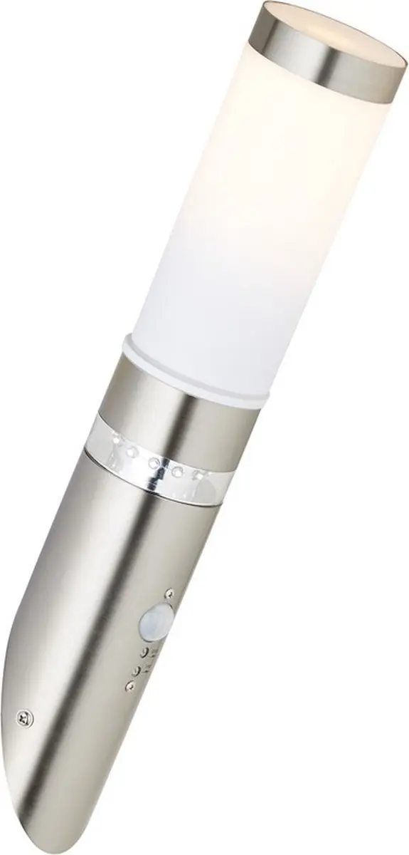 Brilliant BOLE Buiten Wandlamp Chroom/Wit