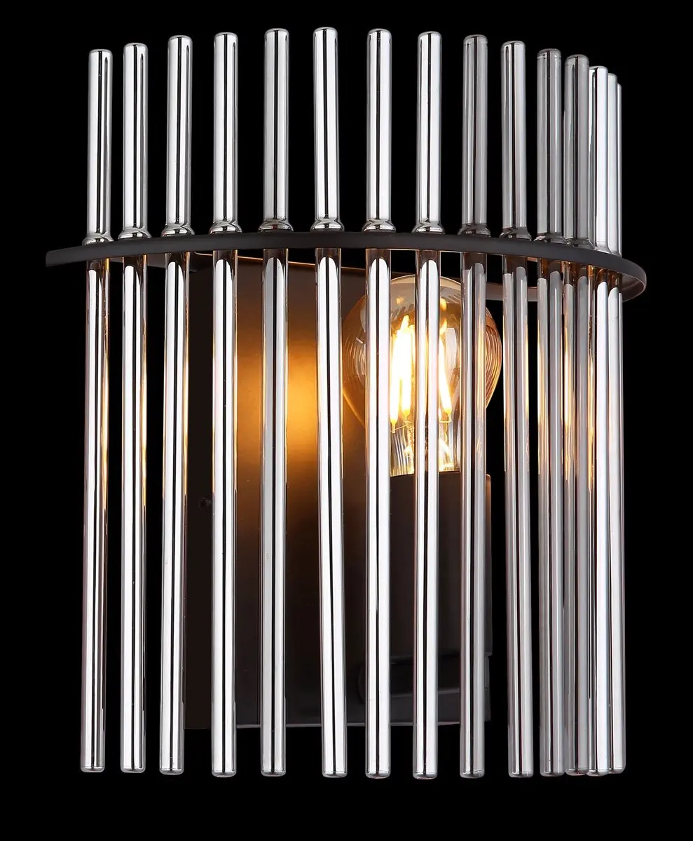 Globo Gorley Wandlamp E27 - 25cm - Zwart
