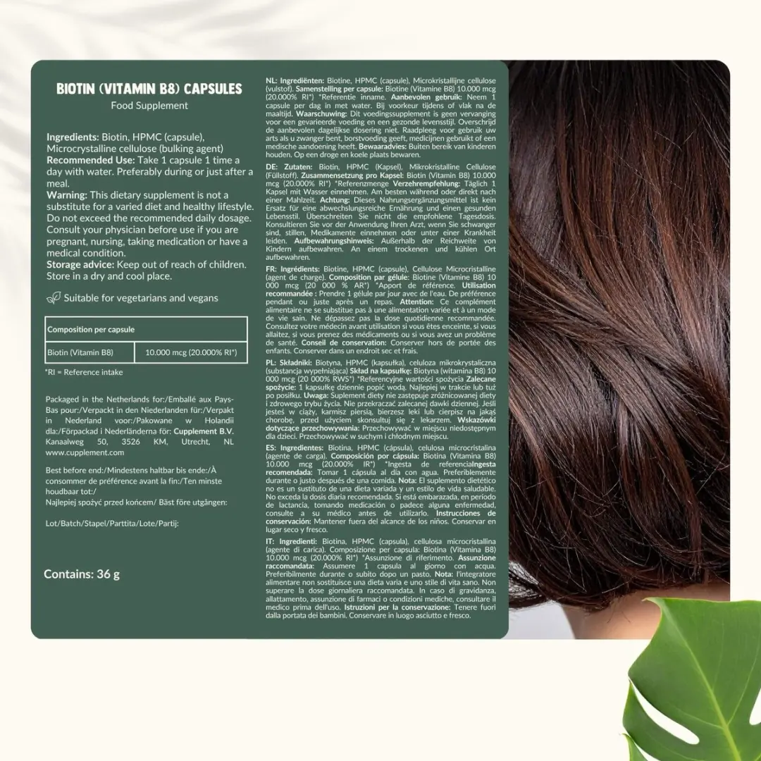 Cupplement Biotine 10.000 mcg 240 Capsules - 4x60