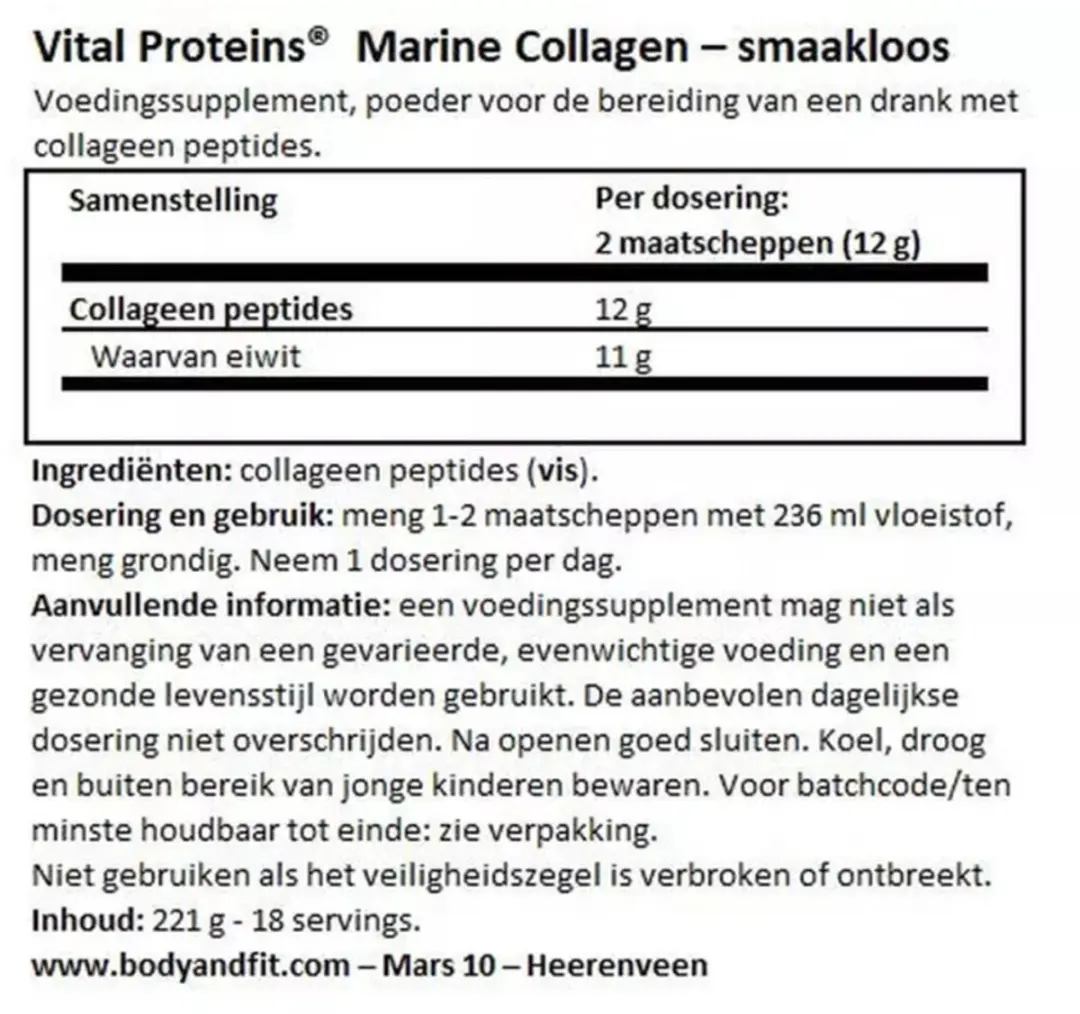 Vital Proteins Marine Collageen - 3x221g