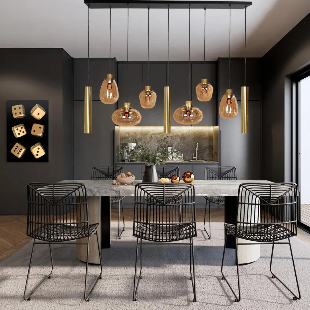 Steinhauer Hanglamp Reflexion 3797ME - 9 Lichtpunten - Goud