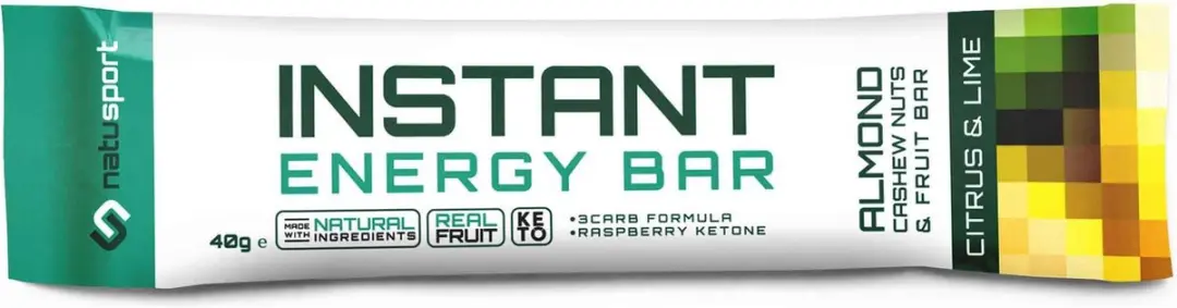 Natusport Instant Energy Bar - Amandel Cashew Fruit Citrus Lime - 12 Stuks