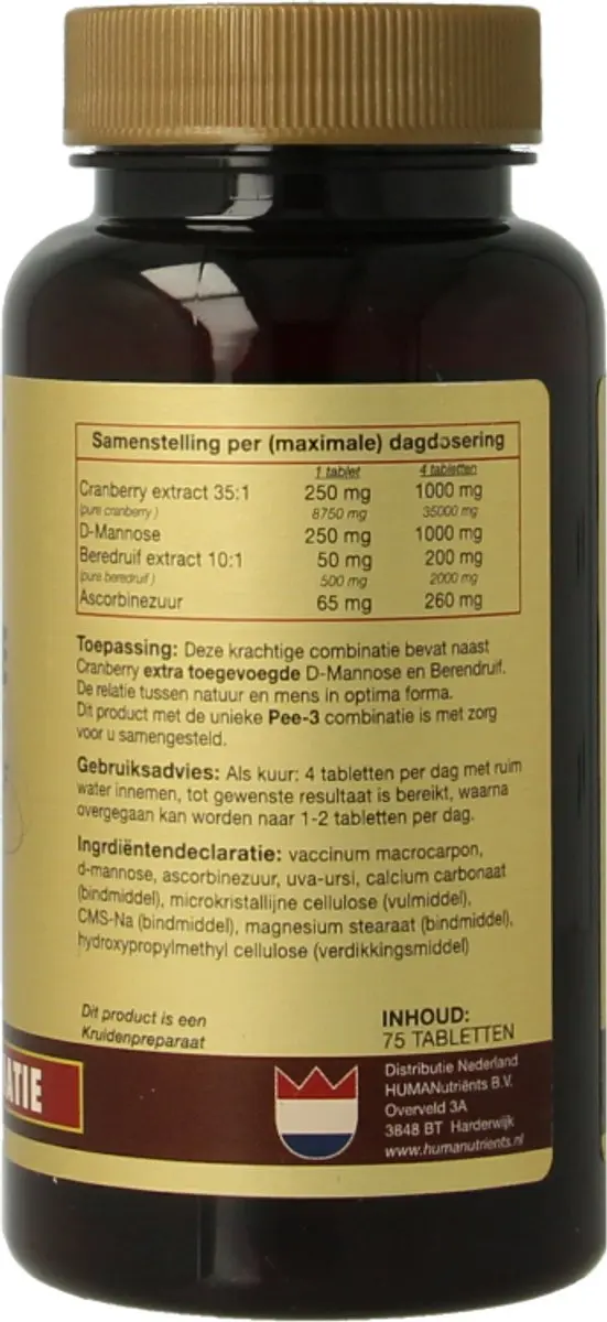 Artelle D-Mannose Cranberry Beredruif 75 Tabletten