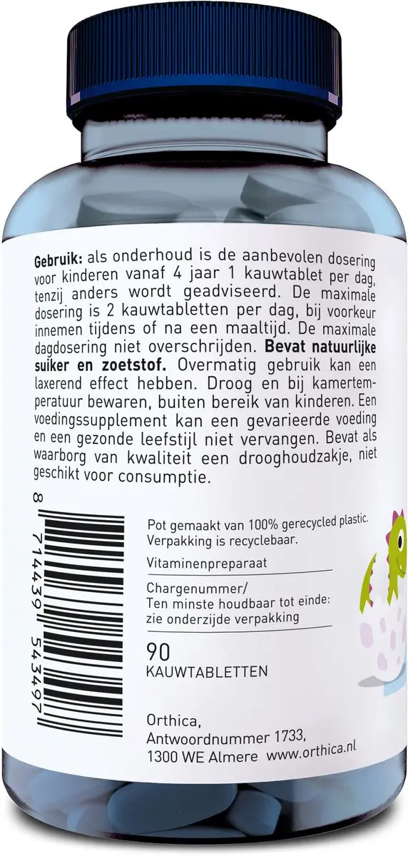Orthica Dino C-100 PureWay Vitamine C Kauwtabletten - 90 Stuks