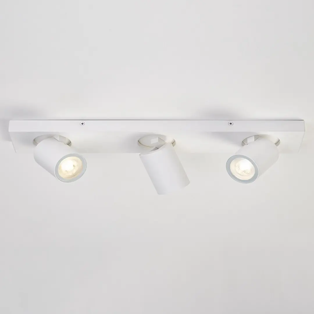 Searchlight Selena 3 Opbouwspots GU10 - Wit Metaal - IP44
