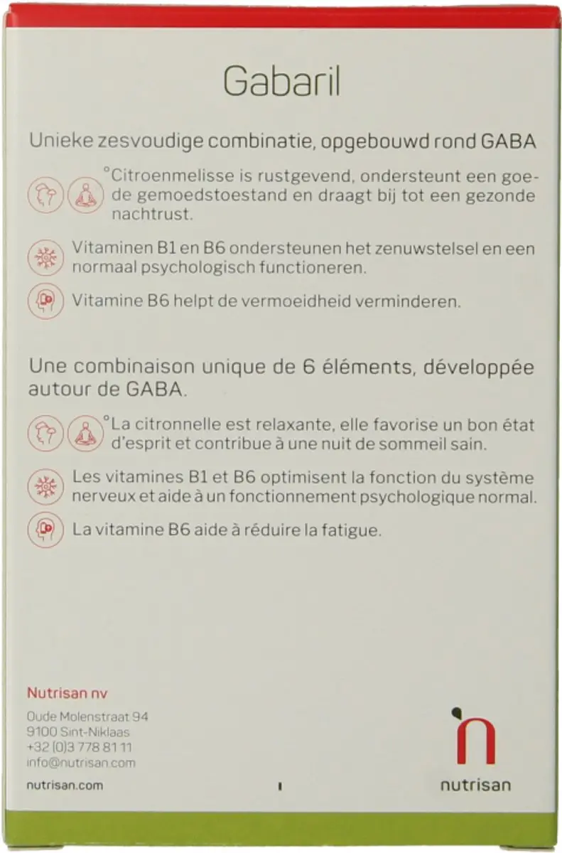Nutrisan Gabaril 3 Vegetarische Capsules - 30 Stuks