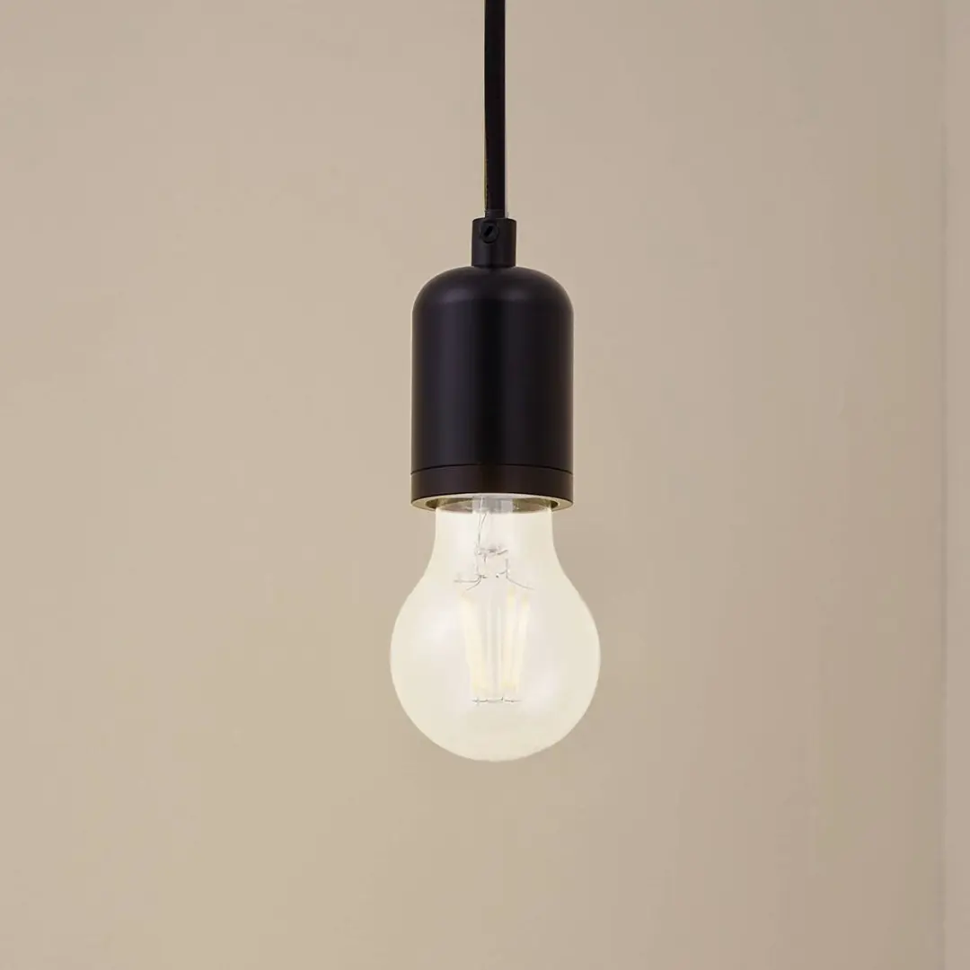 Lindby Hanglamp 1 Licht E27 - Zwart