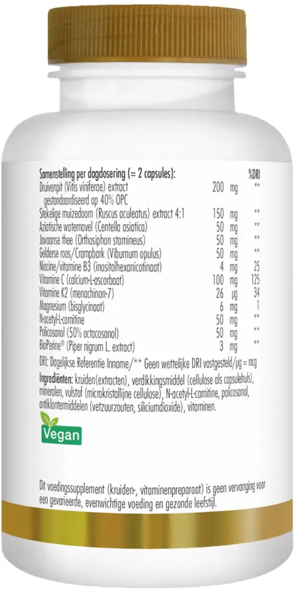 Golden Naturals Zware & Vermoeide Benen Vegan Capsules 60 Stuks