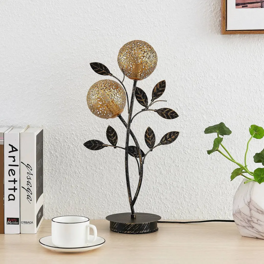 Lucande Tafellamp 2-lichts - 48cm - G9 - Zwart/Goud