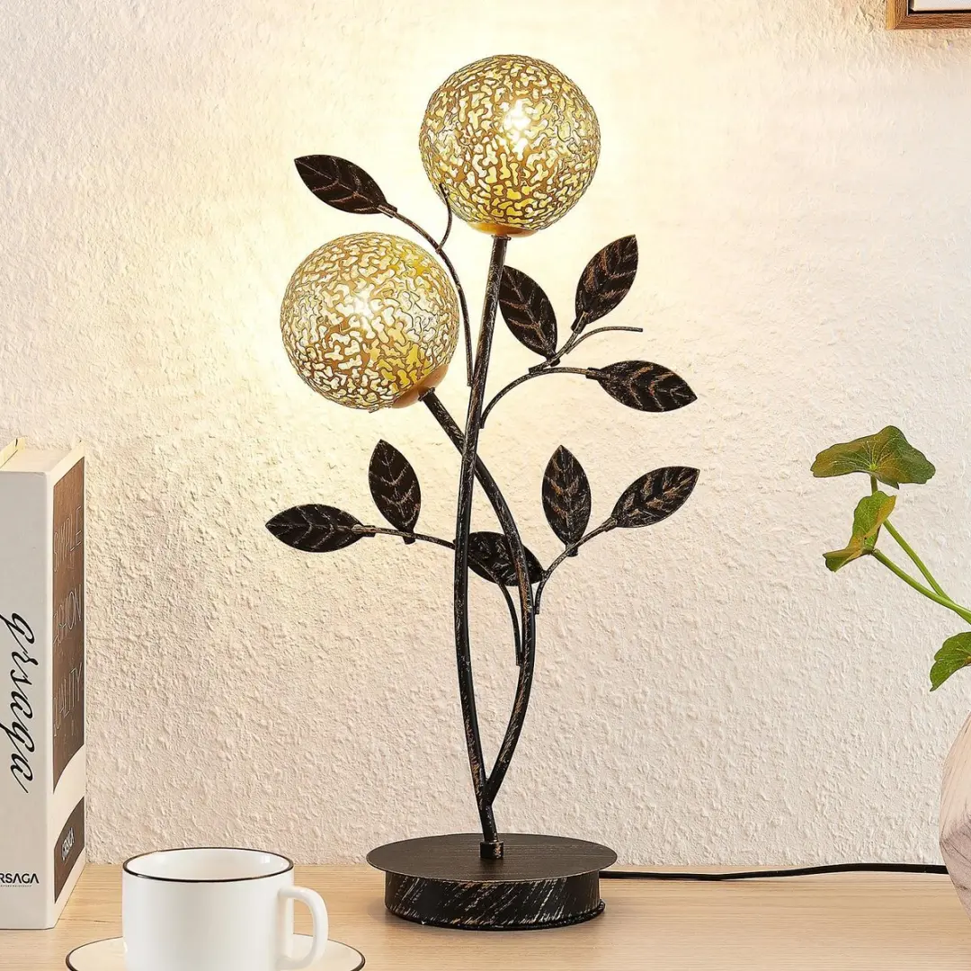 Lucande Tafellamp 2-lichts - 48cm - G9 - Zwart/Goud
