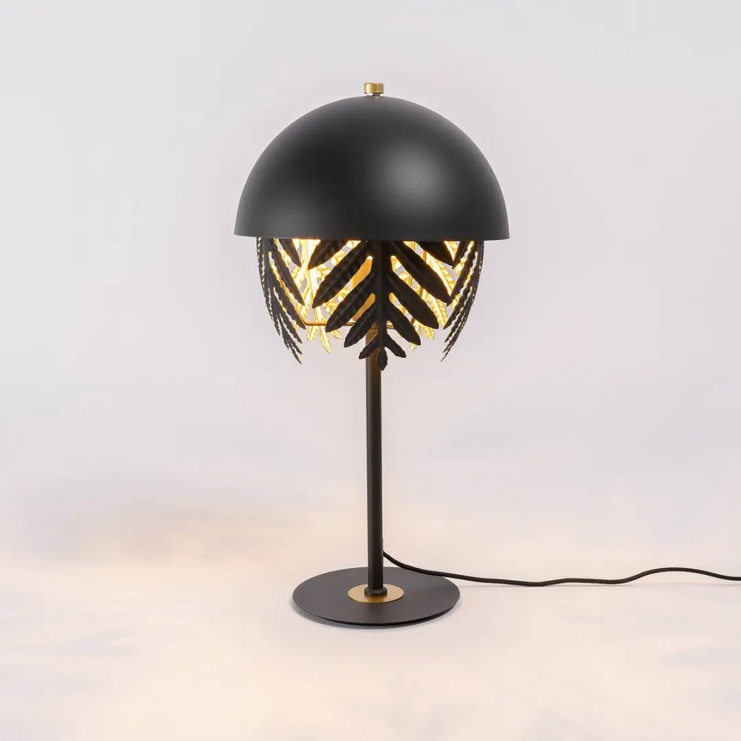 Lucande Tafellamp 1 Licht - 54cm - Zwart/Goud