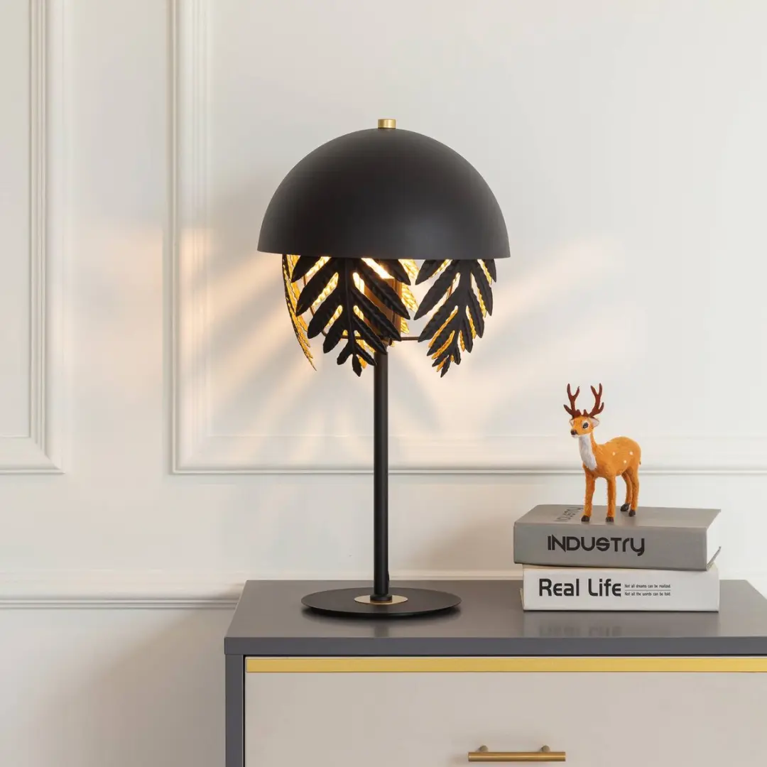 Lucande Tafellamp 1 Licht - 54cm - Zwart/Goud