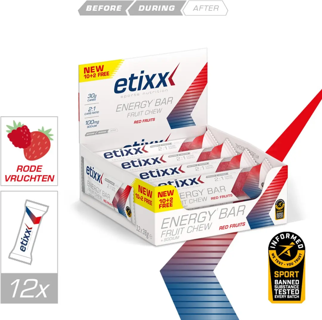Etixx Energy Bar Rode Vruchten 12x38g