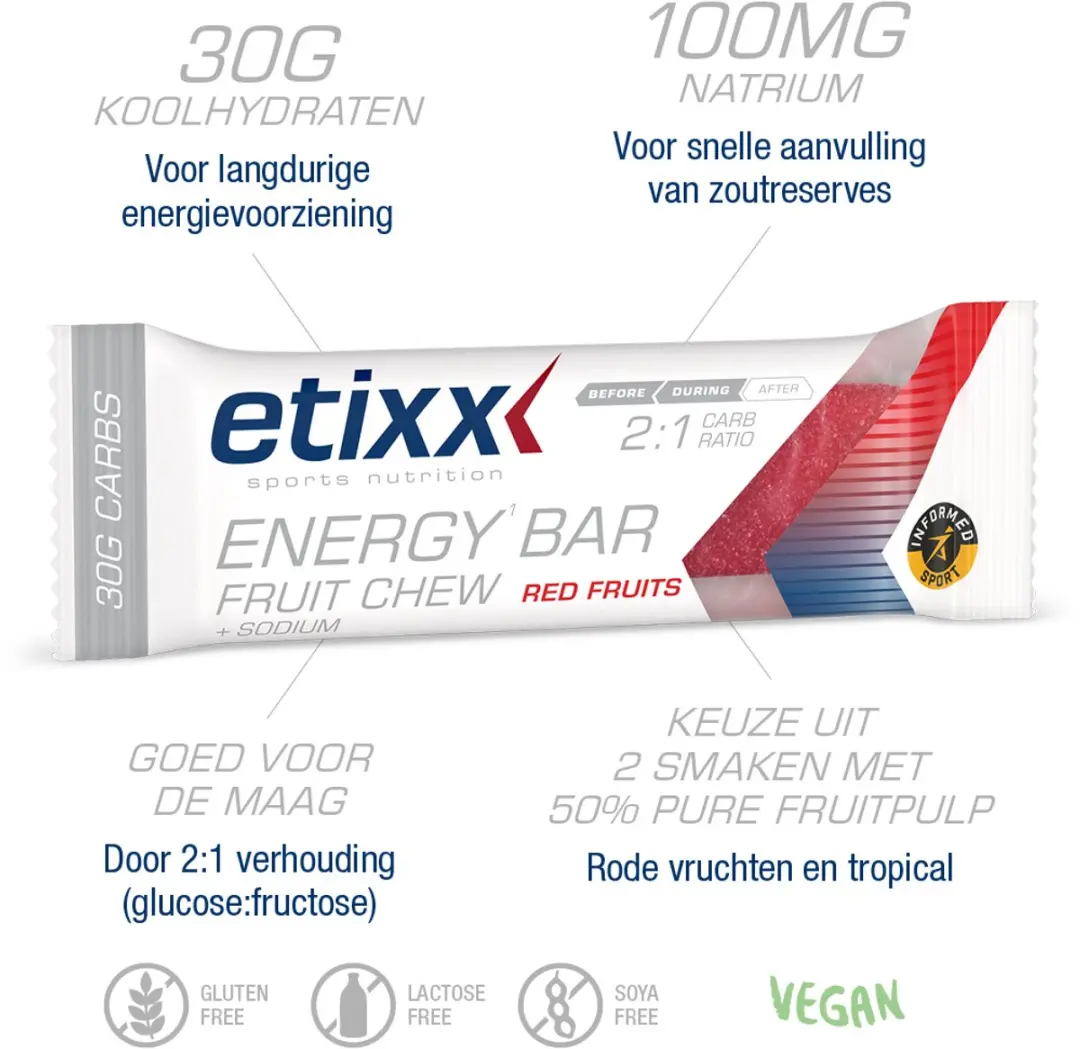 Etixx Energy Bar Rode Vruchten 12x38g