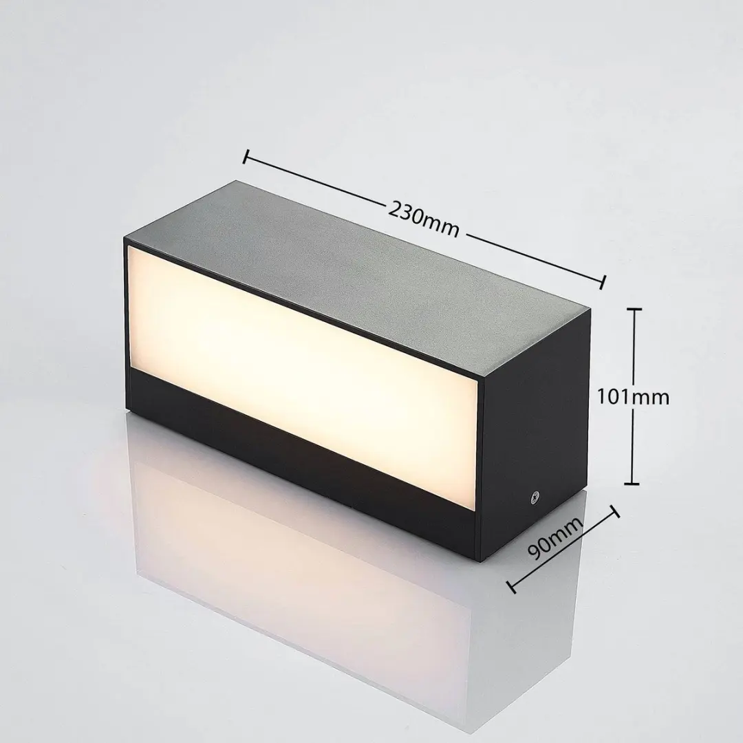 Lindby LED Wandlamp Buiten 10.8W - Donkergrijs/Wit
