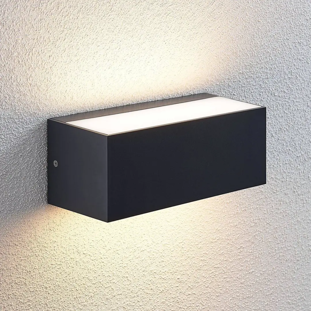 Lindby LED Wandlamp Buiten 10.8W - Donkergrijs/Wit