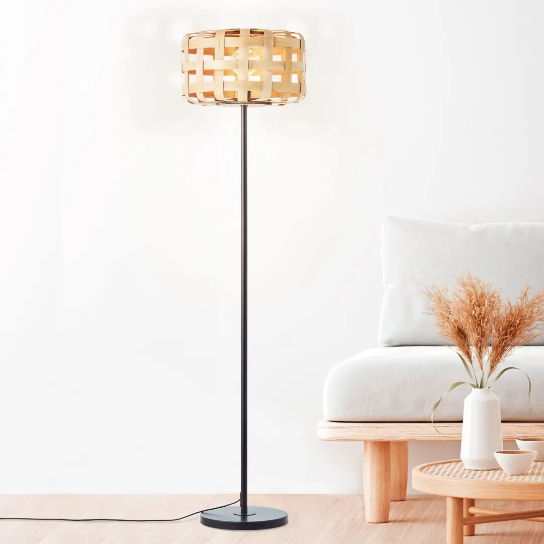 Brilliant Woodline Vloerlamp E27 - Zwart