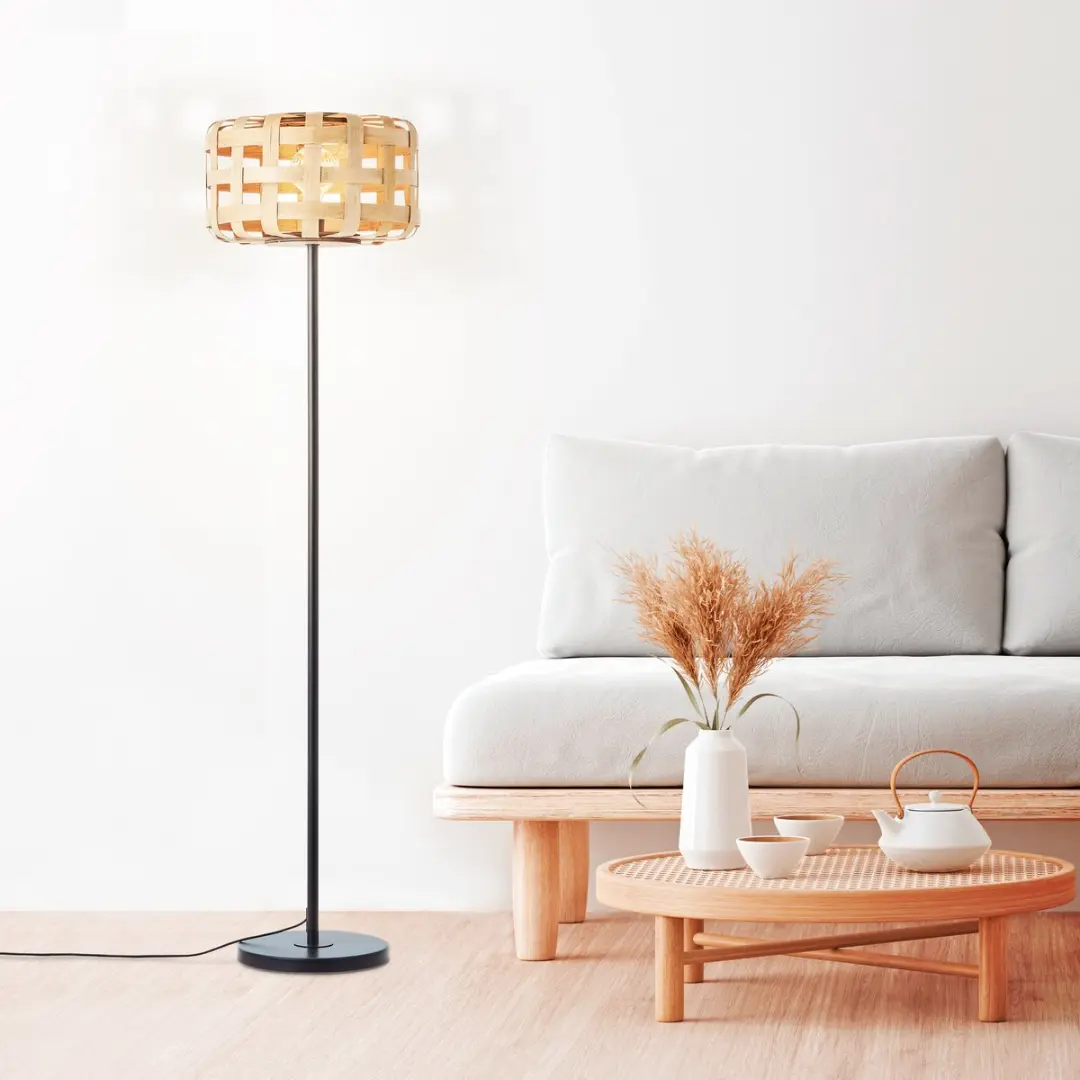 Brilliant Woodline Vloerlamp E27 - Zwart - afbeelding 6 van 6