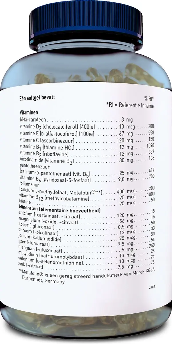 Orthica Multi Soft Multivitaminen 120 Softgels