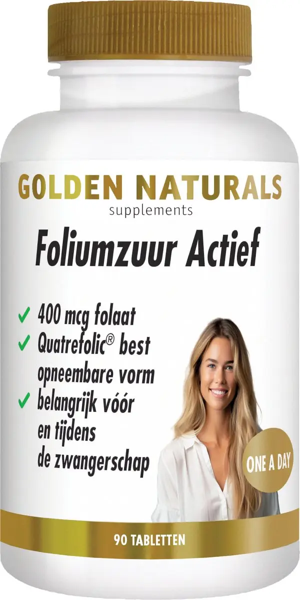 Golden Naturals Foliumzuur Actief 90 Veganistische Tabletten