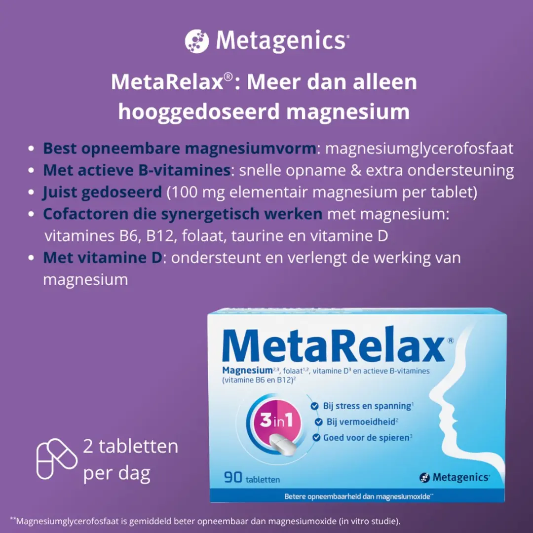 Metagenics MetaRelax Magnesiumtabletten 90 Stuks