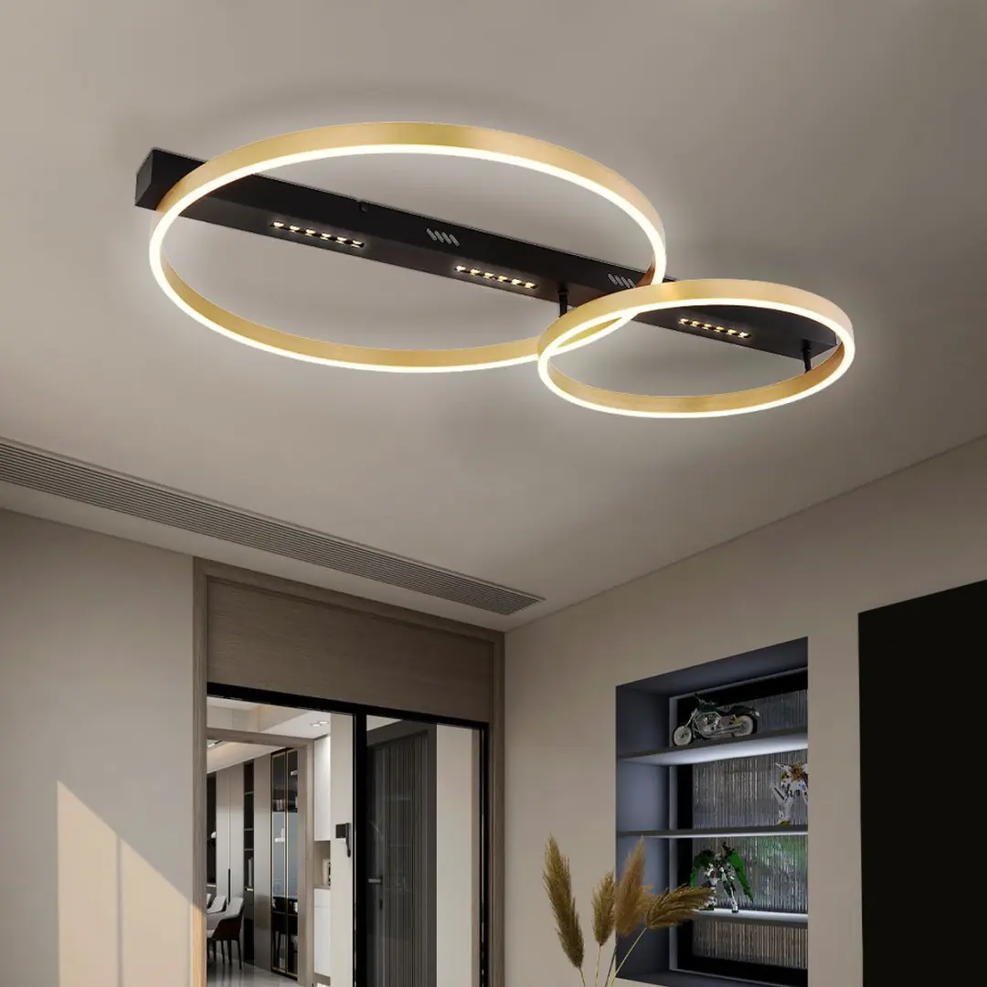 Globo LED Plafondlamp 54W 2560lm Warm Wit - Zwart/Goud - afbeelding 6 van 6