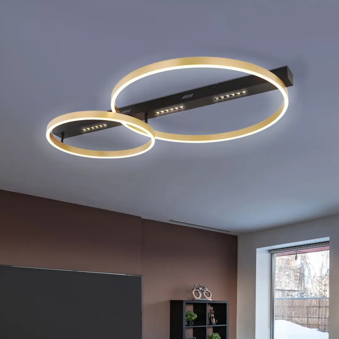 Globo LED Plafondlamp 54W 2560lm Warm Wit - Zwart/Goud