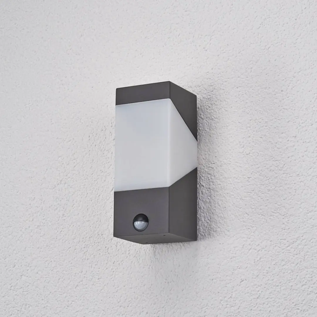Lucande Wandlamp Buiten 1 Licht E27 Grafietgrijs/Opaalwit