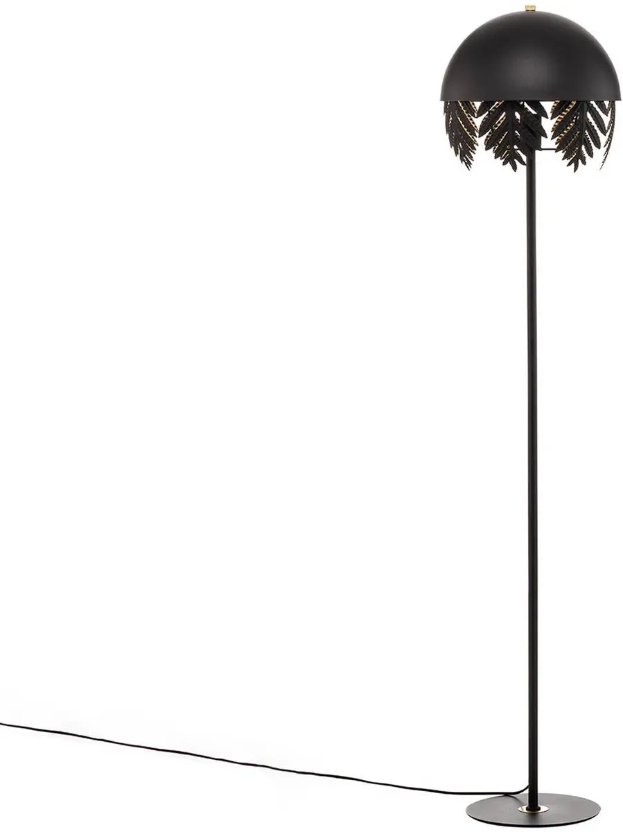 Lucande Vloerlamp 1 Licht 160cm - Zwart/Goud