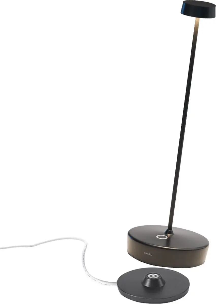 Zafferano Swap Oplaadbare LED Tafellamp - Zwart